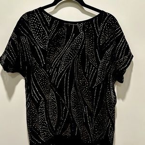 Vintage sparkle beaded look Top